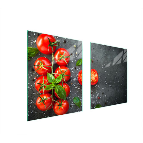 PLAQUE DE PROTECTION EN VERRE POUR POÊLE 85x52 TOMATES (1/5)