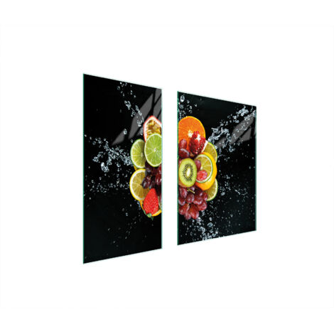 PLAQUE DE PROTECTION EN VERRE 75x52 FRUITS (1/5)