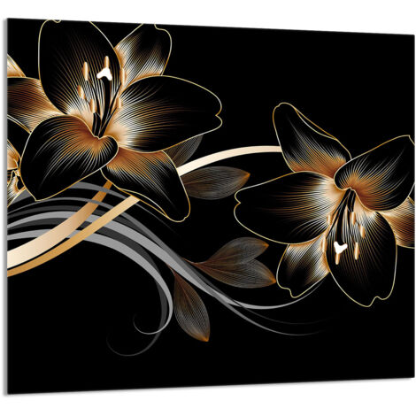 PANNEAU DE VERRE POUR CUISINE 65x60 Orchidée (1/5)