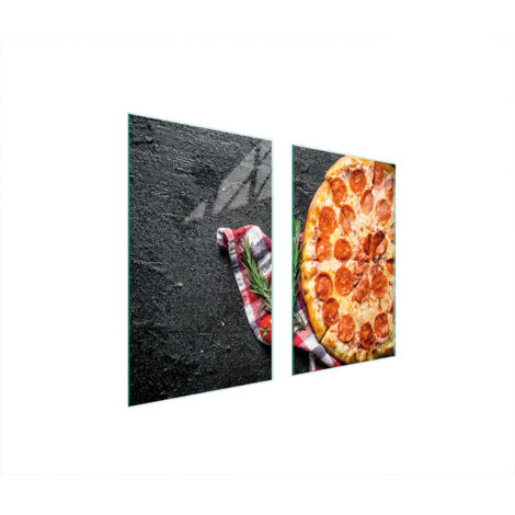 PLAQUE DE PROTECTION EN VERRE POUR CUISINIÈRE 75x52 PIZZA (1/5)
