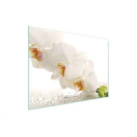 PLAQUE DE PROTECTION EN VERRE POUR POÊLE 70x52 ORCHIDÉE (1/5)