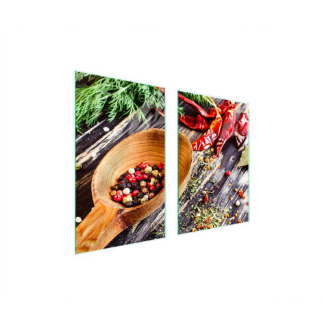 PLAQUE DE PROTECTION EN VERRE POUR CUISINE 65x52 ÉPICES (1/5)