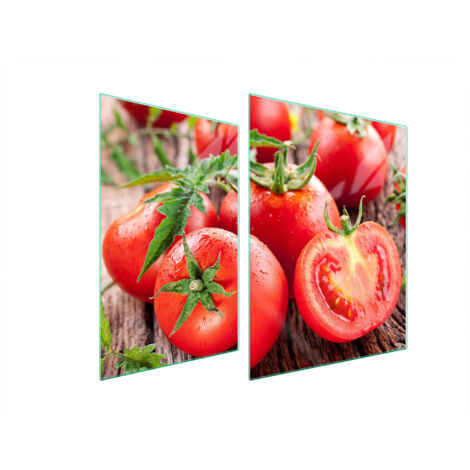 PLAQUE DE PROTECTION EN VERRE POUR POÊLE 70x52 TOMATES (1/5)