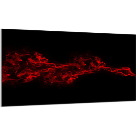 Plaque de protection en verre pour poêle 90x52 Noir (1/5)