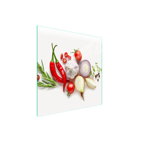 PLAQUE DE PROTECTION EN VERRE POUR POÊLE 50x52 LÉGUMES (1/5)