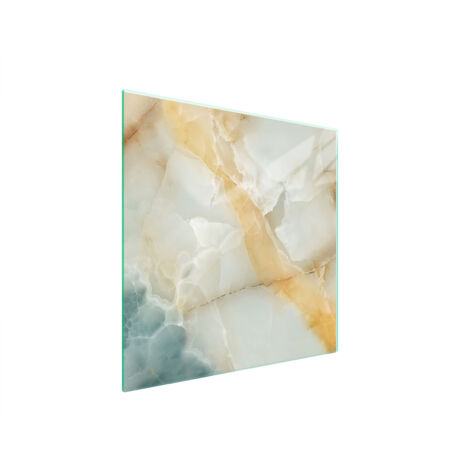 PLAQUE DE PROTECTION EN VERRE POUR POÊLE 50x52 MARBRE (1/5)