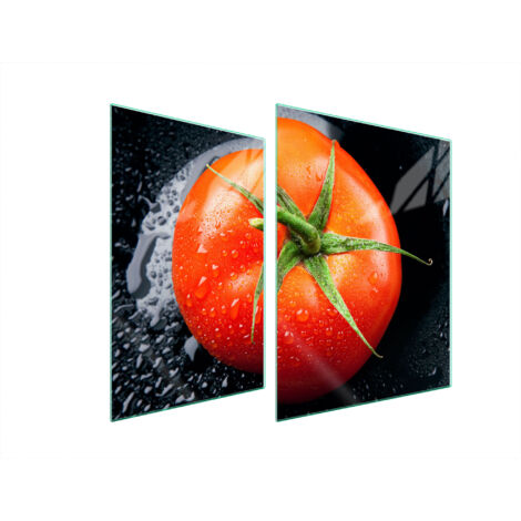 PLAQUE DE PROTECTION EN VERRE POUR POÊLE 70x52 TOMATE (1/5)