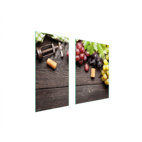 PLAQUE DE PROTECTION EN VERRE 75x52 FRUITS (1/5)