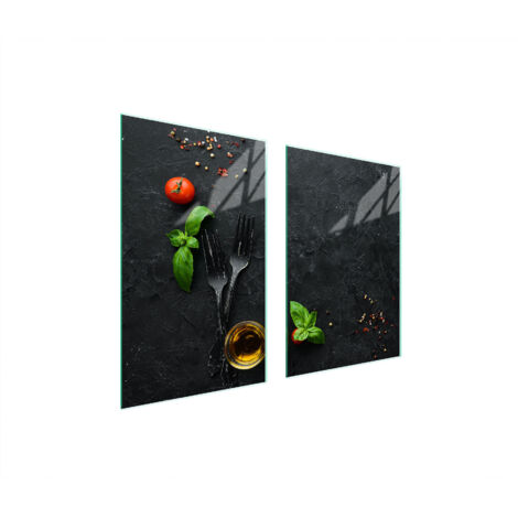 PANNEAU DE PROTECTION EN VERRE POUR CUISINE 65x52 ARDOISE (1/5)