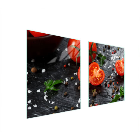 PLAQUE DE PROTECTION EN VERRE POUR POÊLE 85x52 TOMATE (1/5)