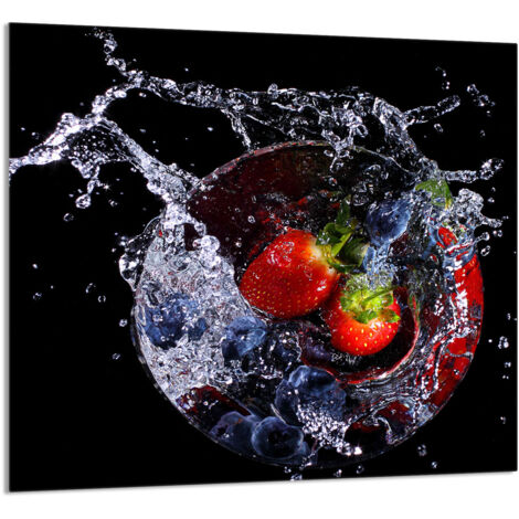 PANNEAU DE VERRE POUR CUISINE 65x60 Fraises (1/5)