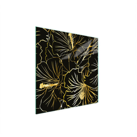 PLAQUE DE PROTECTION EN VERRE POUR POÊLE 50x52 FLEURS (1/5)