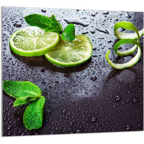 PANNEAU DE VERRE POUR CUISINE 65x60 Citron vert (1/5)