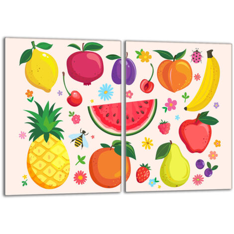 Plaque de protection en verre pour poêle 2x40x52 Fruit (1/5)