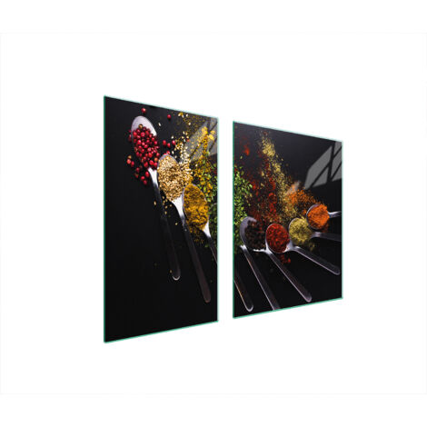 ASSIETTE EN VERRE et PLANCHE À DÉCOUPER 100x52 ÉPICES (1/5)