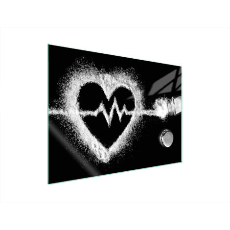 PLAQUE DE PROTECTION EN VERRE POUR POÊLE 70x52 COEUR (1/5)