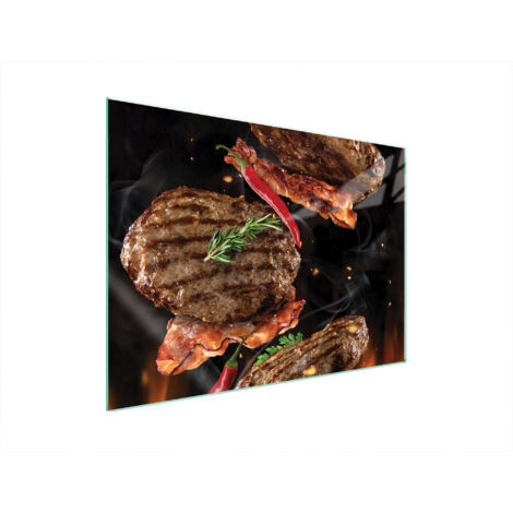 PLAQUE DE PROTECTION EN VERRE POUR POÊLE 70x52 GRILL (1/5)