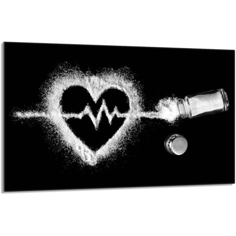 Plaque de protection en verre pour poêle 80x52 Coeur