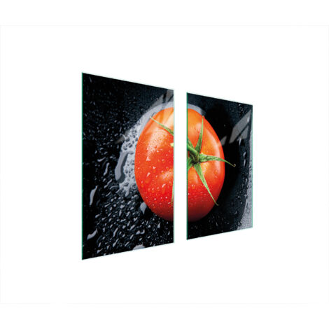 PLAQUE DE PROTECTION EN VERRE POUR POÊLE 75x52 TOMATE (1/5)