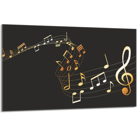 Protection de plaque de cuisson en verre 80x52 Musique (1/5)