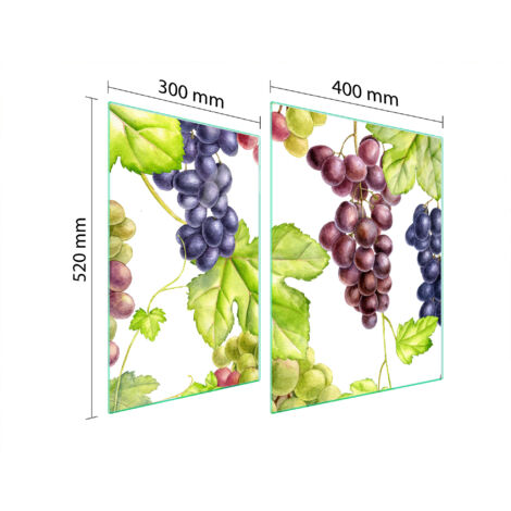 PLAQUE DE PROTECTION EN VERRE POUR POÊLE 70x52 FRUIT (1/5)