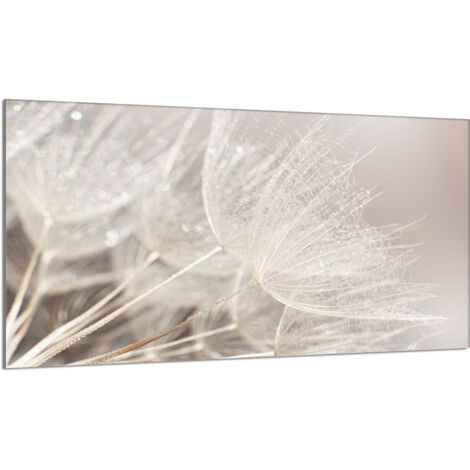 Plaque de protection en verre pour poêle 90x52 Fleurs