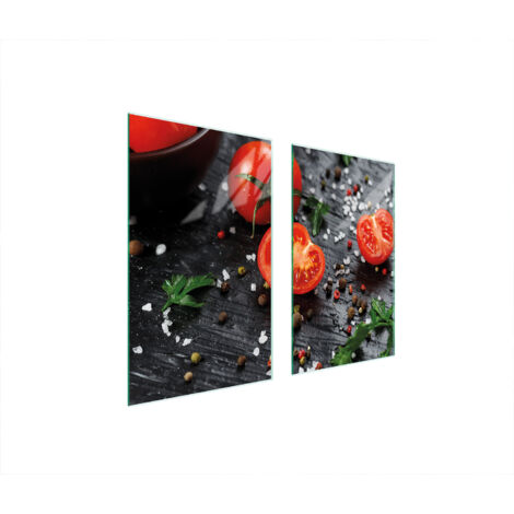PLAQUE DE PROTECTION EN VERRE POUR POÊLE 75x52 TOMATE (1/5)