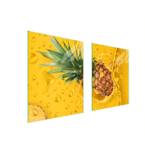 PLAQUE DE PROTECTION EN VERRE POUR POÊLE 85x52 ANANAS (1/5)