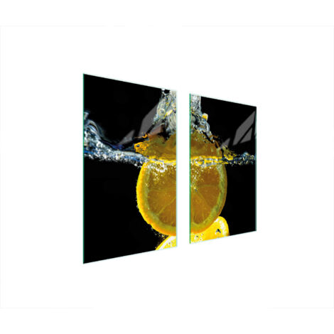 PLAQUE DE PROTECTION EN VERRE POUR POÊLE 75x52 CITRON (1/5)