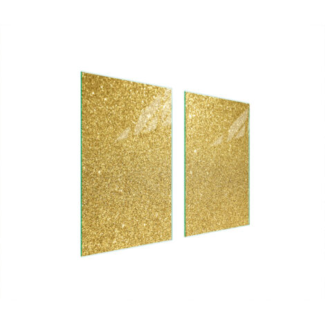 PLAQUE DE PROTECTION EN VERRE POUR POÊLE 75x52 OR (1/5)