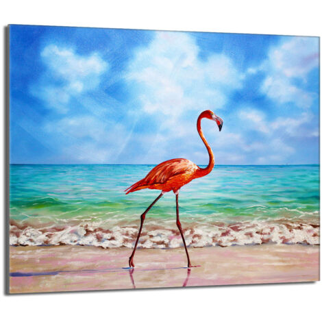 Plaque de protection en verre pour poêle 60x52 Flamingo (1/5)