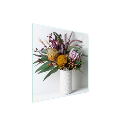 PLAQUE DE PROTECTION EN VERRE POUR POÊLE 50x52 FLEURS (1/5)