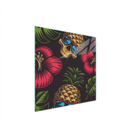 PLAQUE DE PROTECTION EN VERRE POUR POÊLE 50x52 ANANAS (1/5)