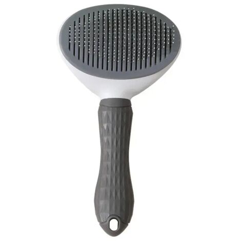Brosse autonettoyante pour chiens et chats - grise