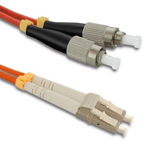 Cordon de brassage fibre optique Qoltec LC/UPC - FC/UPC Multimode 50/125 OM2 Duplex 2 m (1/3)