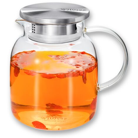 Carafe en verre pour jus et limonade, carafe à eau avec couvercle WILMAX 1000 ml (1/5)