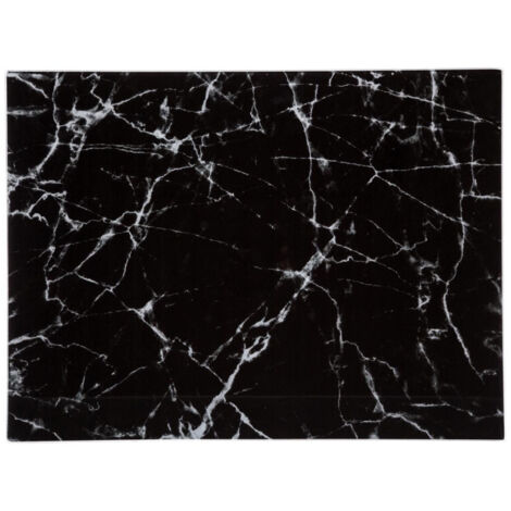 5Five Simply Smart – Planche à découper en verre trempé 40x30 cm – Effet marbre noir – Surface hygiénique et élégante pour cuisine moderne