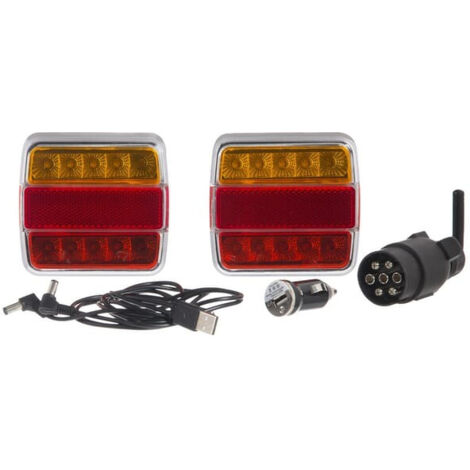 Ensemble de lampes LED sans fil, carrées, 12 V, Li-ion, magnétiques, prise 7 broches, Kramp LA60025 (1/5)
