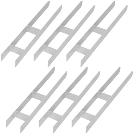 KOTARBAU® Base de colonne en H pour support d'ancrage en acier galvanisé 90 mm, lot de 6 (1/5)