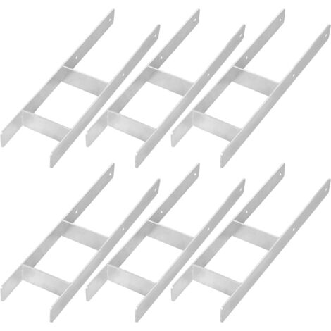 Base de colonne en H KOTARBAU® pour montage mural, support, ancrage en acier galvanisé, 150 mm, lot de 6 (1/5)