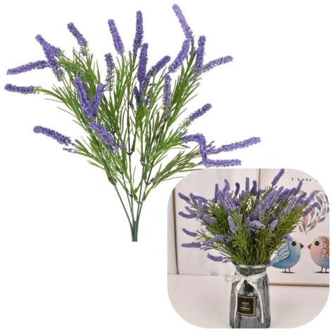 Bouquet de fleurs artificielles décoratives en brindilles de bruyère pour composition de vase 40 cm (1/5)