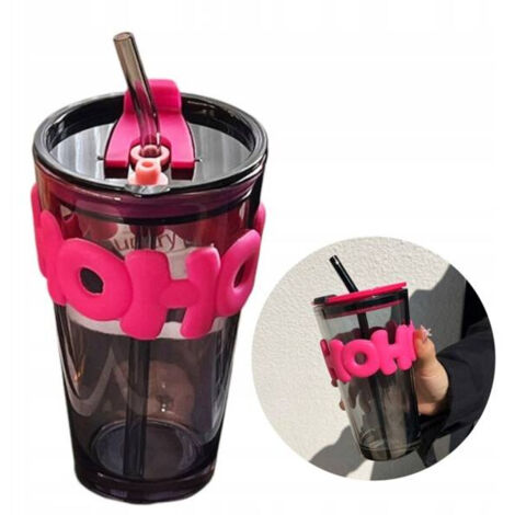 Gobelet en verre coloré ECARLA avec paille et bouchon 450 ml Hoh CUP14 (1/5)
