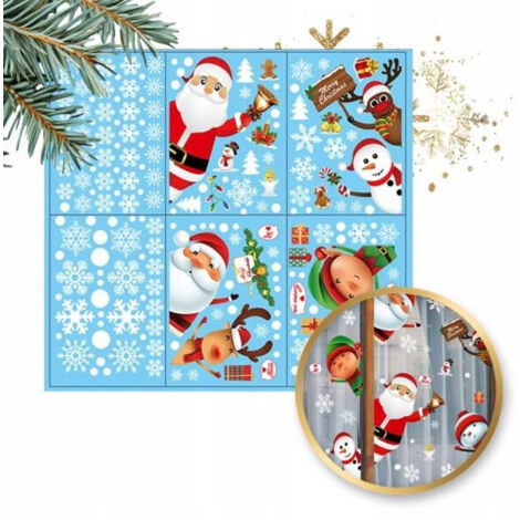 Autocollants de Noël colorés ECARLA pour fenêtres, 6 feuilles 25x35cm NKD11 (1/4)