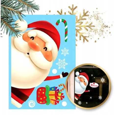 Autocollants de Noël colorés ECARLA pour fenêtre, 1 feuille 20x30cm, 18 NKD (1/5)
