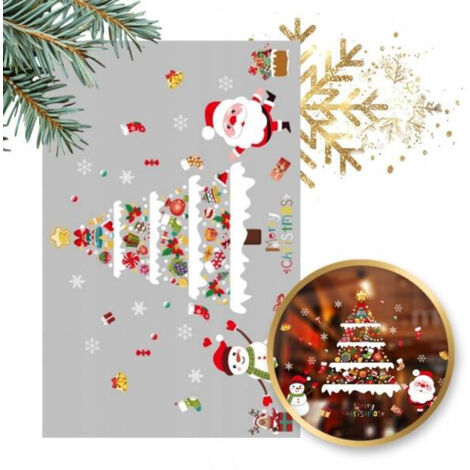 Autocollants de Noël colorés ECARLA pour fenêtres, 2 feuilles 90x30cm NKD23 (1/4)