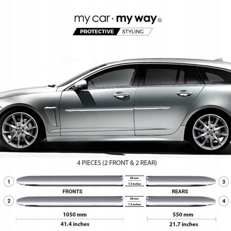 JAGUAR XF I X250 Estate Bandes de protection de porte chromées (1/5)