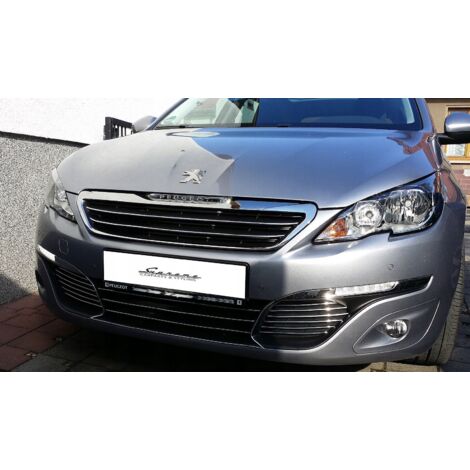 Baguettes décoratives chromées pour Peugeot 308 II – Kit complet 17 éléments – Installation facile avec ruban 3M – Résistance aux intempéries