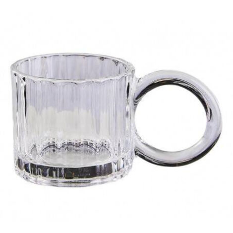 Verre à café ECARLA petit modèle rainuré avec anse 225 ml SZK61 (1/5)