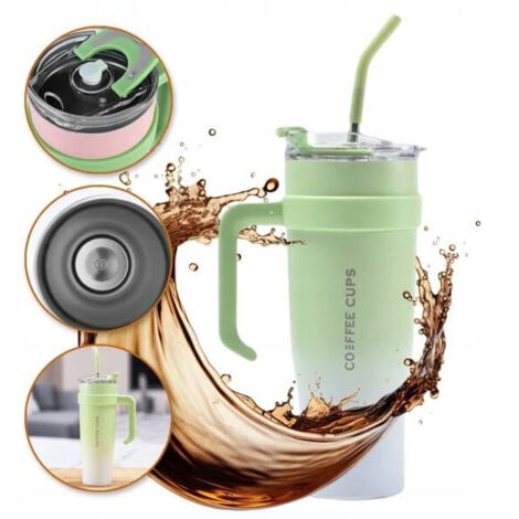 Mug isotherme ECARLA avec anse et paille 1200 ml Menthe BD23ZIE