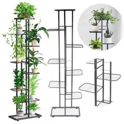 Étagère à Fleurs 6 Niveaux 108 Cm - Support Métal D'Angle Pour Plantes Intérieur Extérieur - Jardin & Balcon